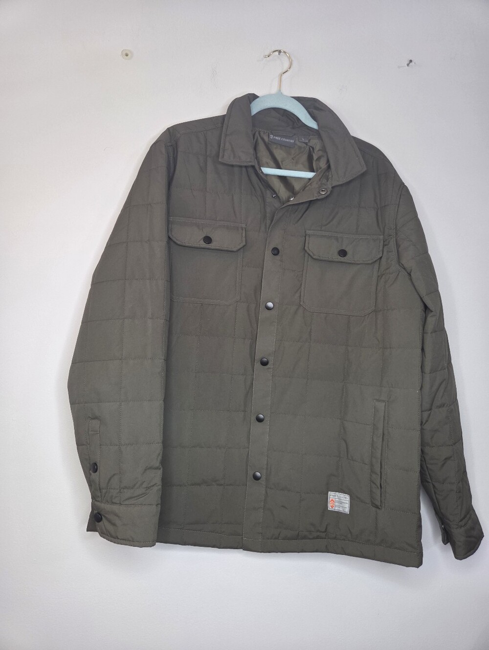 Free Country Reprive Collection Women's Quilted Olive Shirt Jacket, M